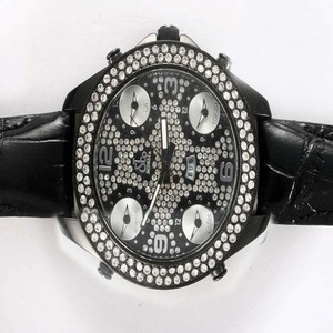 Jacob Co Five Time Zone JC - 30GDC Round Quartz Black Dial Watch