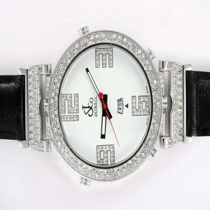 Jacob Co Standard JC-S3 Black Ostrich Leather Strap 47mm Mens Watch