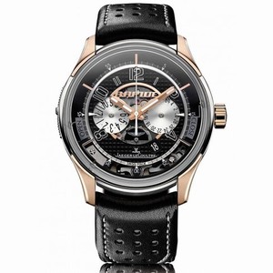 Jaeger LeCoultre AMVOX Black Dial 18kt Rose Gold Black Leather Men's Watch Q192H47A