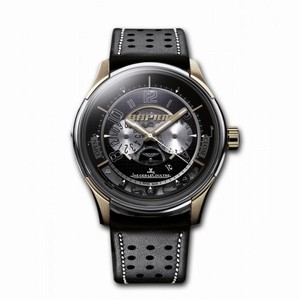 Jaeger LeCoultre AMVOX2 Rapide Transponder Black Dial 18kt Rose Gold Leather Men's Watch Q192H470