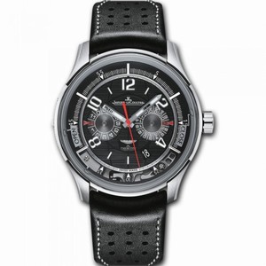 Jaeger LeCoultre AMVOX2 Transponder Black Dial Black Leather Men's Watch Q192T48A