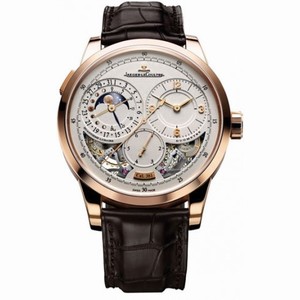 Jaeger LeCoultre Duometre A Quantieme Lunaire Beige Dial 18kt Rose Gold Leather Men's Watch Q6042420