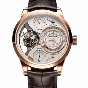 Jaeger LeCoultre Duometre A Spherotourbillion Beige Dial 18kt Pink Gold Brown Leather Men's Watch Q6052520