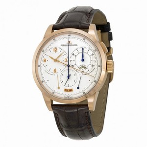 Jaeger LeCoultre Duometre Silver Dial Leather Men's Watch Q6012420