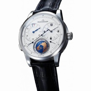 Jaeger LeCoultre Duometre Unique Travel Time Silver Dial Men's Watch Q606352J