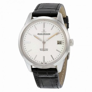 Jaeger LeCoultre Geophysic Automatic Silver Dial Black Leather Men's Watch Q8018420