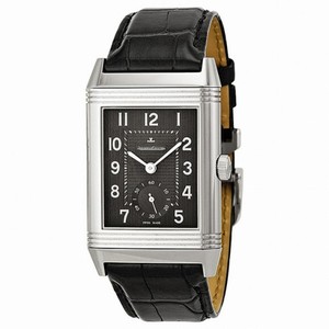 Jaeger LeCoultre Grande Reverso 976 Black Dial Leather Men's Watch Q3738470