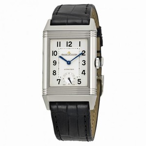 Jaeger Lecoultre Grande Reverso Automatic White Dial Black Leather Men's Watch Q3808420