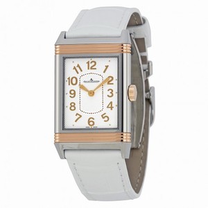 Jaeger LeCoultre Grande Reverso Lady Ultra Thin Silver Dial White Leather Watch Q3204420