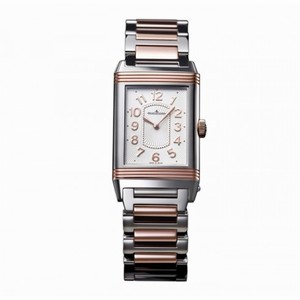 Jaeger LeCoultre Grande Reverso Silver Dial Steel And 18kt Rose Gold Ladies Watch Q3204120