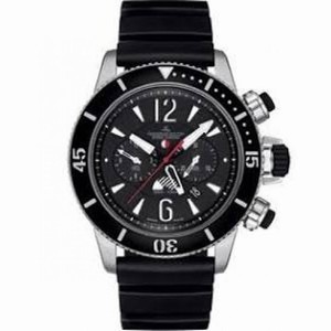 Jaeger LeCoultre Master Compressor Black Dial Rubber Automatic Chronograph Men's Watch Q178T670