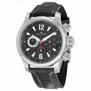 Jaeger LeCoultre Master Compressor Chronograph Black Galvanic Dial Leather Men's Watch Q1758421