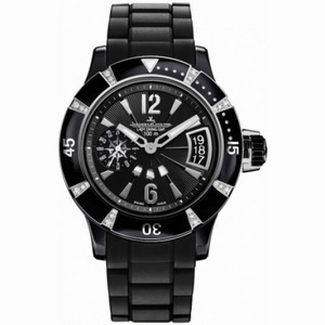 Jaeger LeCoultre Master Compressor Diving GMT Black Dial Ceramic Diamond Ladies Watch Q189C770