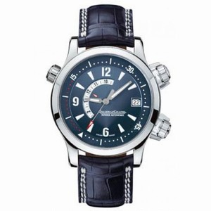 Jaeger LeCoultre Master Compressor Memovox Blue Dial Platinum Blue Leather Men's Watch Q1706480