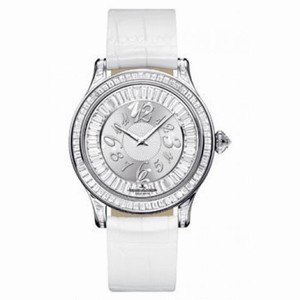 Jaeger LeCoultre Master Control Twinkling Diamond Silver Dial 18kt White Gold Diamond White Leather Ladies Watch Q1203402
