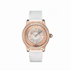 Jaeger LeCoultre Master Control Twinkling Diamonds Champagne Dial 18kt Pink Gold White Leather Ladies Watch Q1202410