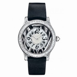 Jaeger LeCoultre Master Control Twinkling Diamonds Silver Dial 18kt White Gold Diamond Black Satin Ladies Watch Q1203491