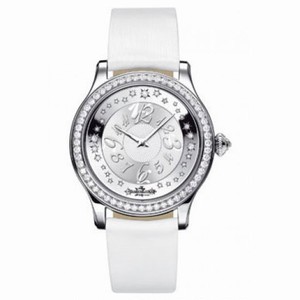 Jaeger LeCoultre Master Control Twinkling Diamonds Silver Dial 18kt White Gold White Leather Ladies Watch Q1203410