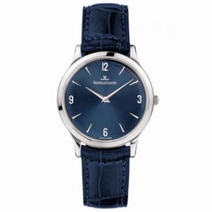 Jaeger LeCoultre Master Control Ultra Thin Blue Dial Platinum and Blue Leather Men's Watch Q1456480