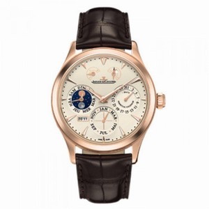 Jaeger LeCoultre Master Eight Days Beige Dial Perpetual Calendar Men's Watch Q1612420