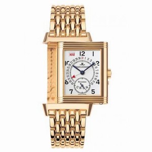 Jaeger LeCoultre Reverso Date White Dial 18kt Pink Gold Men's Watch Q273212A