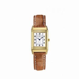 Jaeger LeCoultre Reverso Lady White 18kt Yellow Gold Brown Leather Q2601410