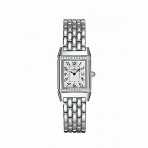 Jaeger LeCoultre Reverso Silver Guilloche Dial Stainless Steel Ladies Watch Q2658130