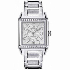 Jaeger LeCoultre Reverso Squadra Duetto Silver Dial Stainless Steel Diamond Ladies Watch Q7058120
