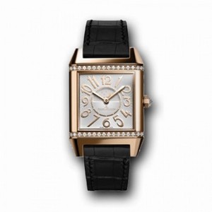 Jaeger LeCoultre Reverso Squadra Lady Duetto Silvered Guilloch��/ Black Dial Ladies Watch Q7052421