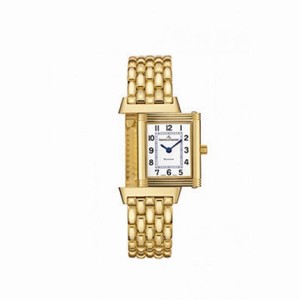Jaeger LeCoultre Reverso White Dial 18kt Yellow Gold Ladies Watch Q2611110