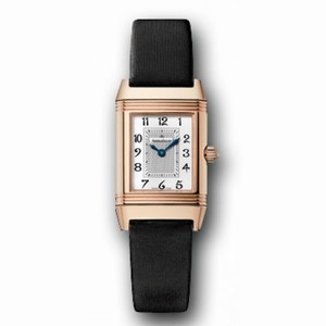 Jaeger LeCoultre Silver and Black 18kt Rose Gold Black Leather Ladies Watch Q2662420