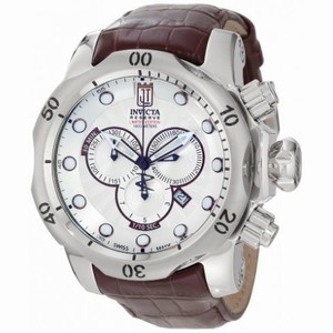 Jason Taylor for Invicta Venom Chronograph Silver Dial Brown Leather Strap Men's Watch 12960