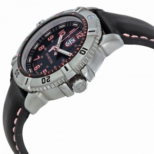 Luminox Colormark Black Dial Steel Black Leather Ladies Watch A.7261