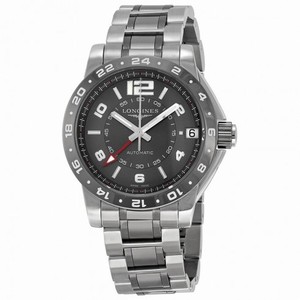Longines Admiral GMT Grey Dial Steel and Ceramic Men's Watch L3.669.4.06.7