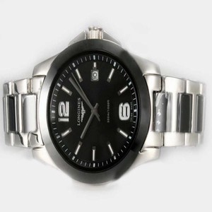 Longines Conquest L3.657.4.56.7 Stainless Steel Case Stainless Steel Bezel Black Dial Watch