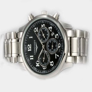 Longines Conquest L3.660.4.76.6 Black Dial 18K Gold Case 34x24mm Watch
