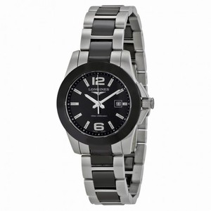 Longines Conquest White Dial Black Ceramic and Stainless Steel Watch L32574567