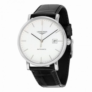 Longines Elegant White Dial Black Alligator Leather Automatic Men's Watch L49104122