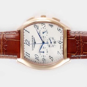 Longines Evidenza L2.156.0.73.2 Midsize Rose Gold Bezel Quartz Chronograph Watch