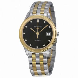 Longines Flagship Black Dial Silver - Gold Stainless Steel Band Automatic Men's Watch L4.774.3.57.7