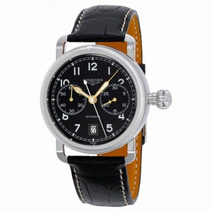 Longines Heritage Chrono Blcak Dial Black Alligator Leathermens Watch L2.783.4.53.0