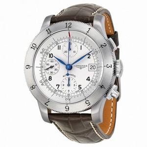 Longines Heritage Collection Chronograph Silver Dial Leather Men Watch L27414732