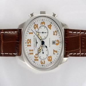 Longines Master Collection L2.629.4.78.3 Round Brown Crocodile Leather Strap Midsize Watch