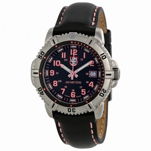 Luminox Navy Seal Colormark Black Dial Black Leather Strap Men's Watch A.7261