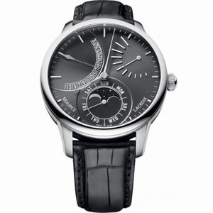 Maurice Lacroix Black Dial Black Leather Automatic Men's Watch MP6528-SS001-330