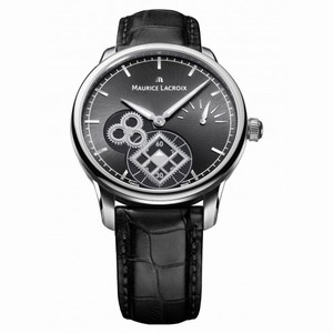Maurice Lacroix Black Dial Black Leather Men's Automatic Watch MP7158-SS001-301