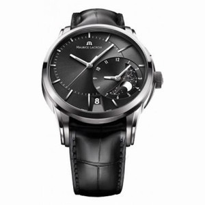 Maurice Lacroix Decentrique GMT Black Dial Black Leather Men's Watch PT6118-SS001-331