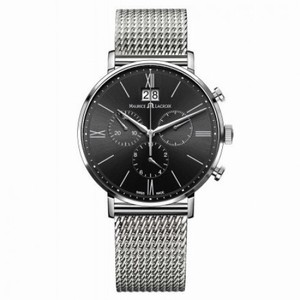 Maurice Lacroix Eliros Black Dial Men's Stainless Steel Chronograph Watch EL1088-SS002-311
