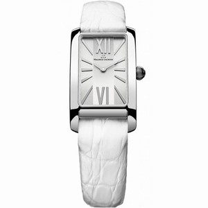 Maurice Lacroix Fiaba Silver Dial White Leather Stainless Steel Ladies Quartz Watch FA2164-SS001-113