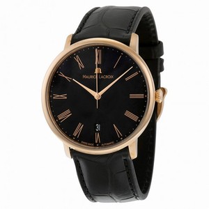 Maurice Lacroix Les Classiques Automatic Black Dial 18kt Rose Gold Men's Watch LC6007-PG101-310